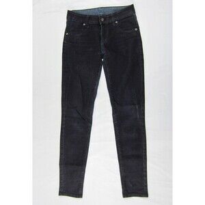 CarMar Womens Dark Wash Wax Coated Skinny Biker Moto Blue Jeans Stretch Sz 25